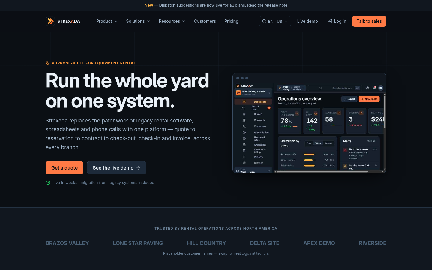 Strexada website screenshot