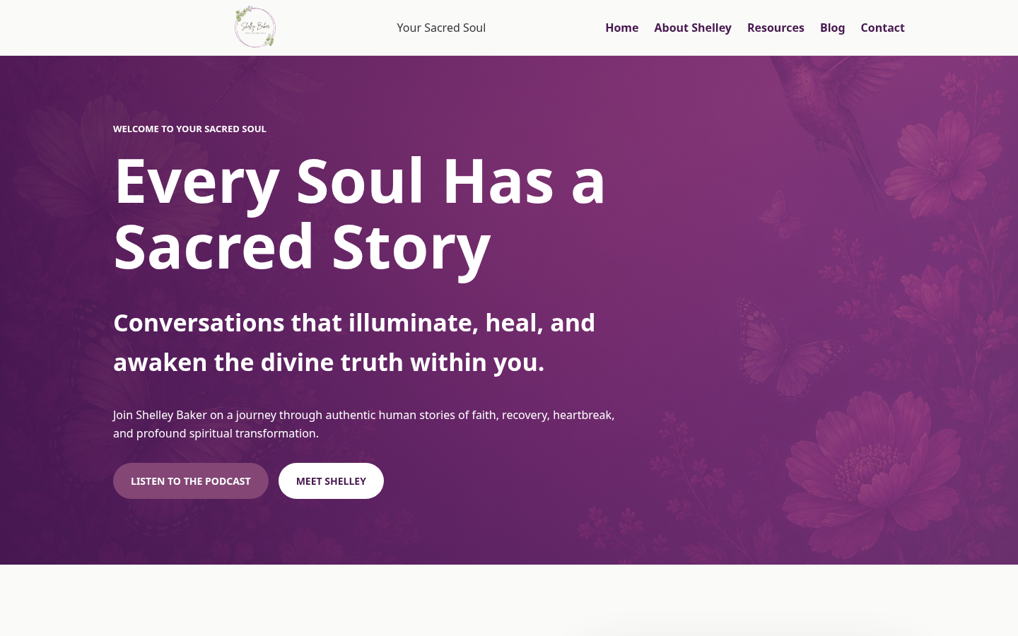 Your Sacred Soul website screenshot